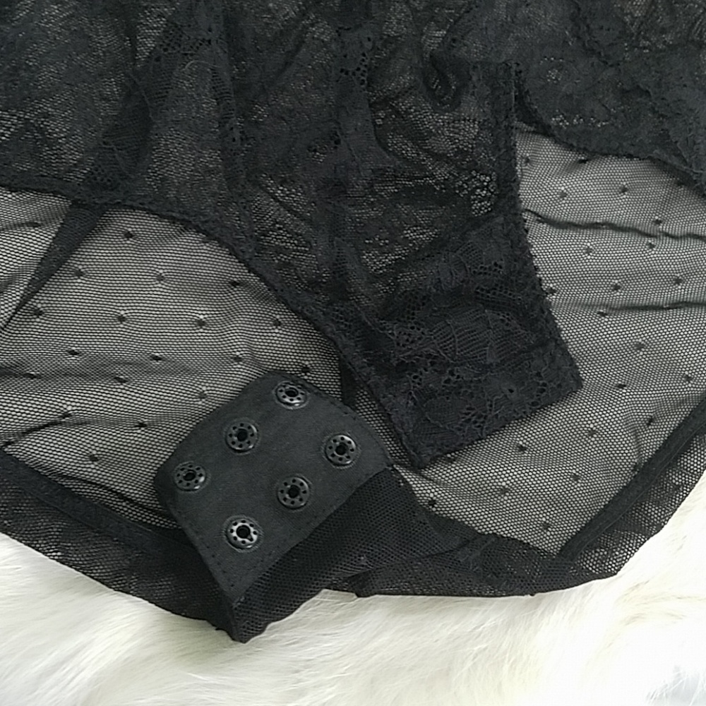 Leila Lynn Black Lace Lingerie Bodysuit M - Picture 5 of 7